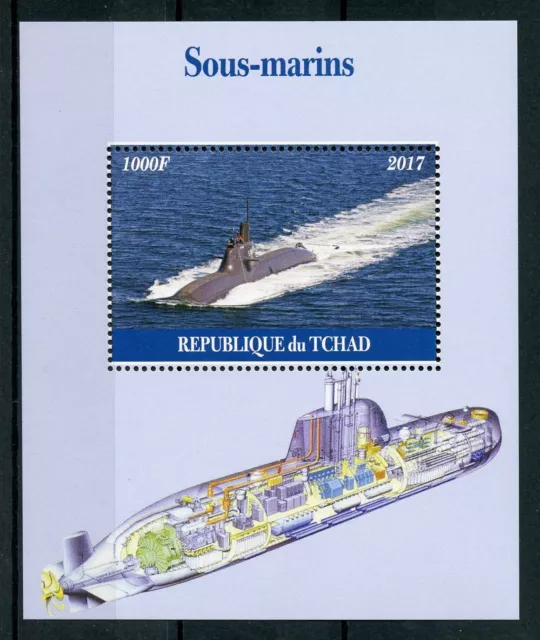 Chad 2017 MNH Ships Stamps Submarines Submarine Nautical 1v M/S