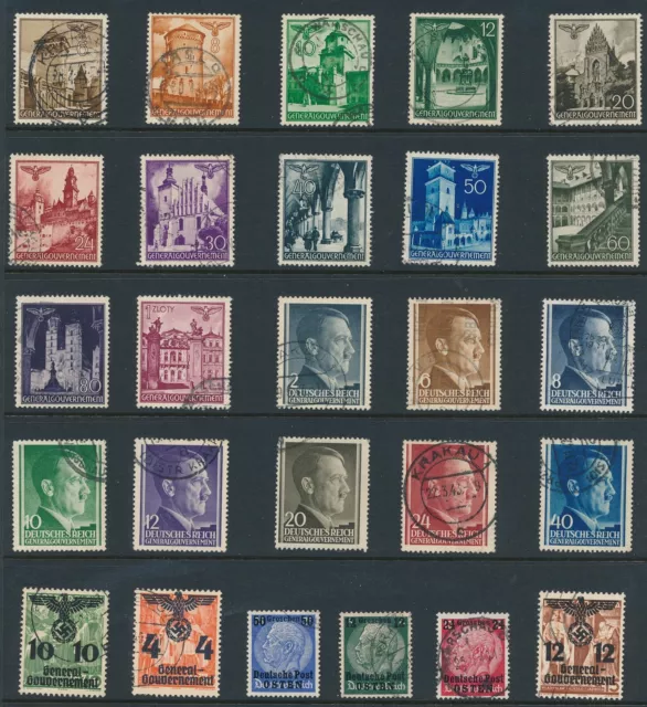 Lot Stamp Germany Poland WWII Hitler Osten Hindenburg Warsaw U