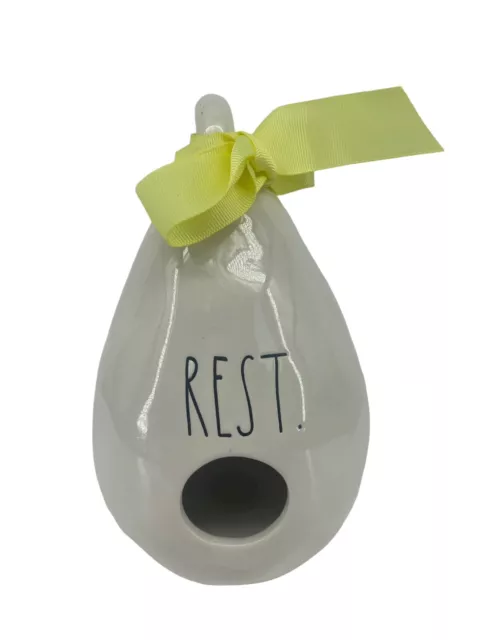 2019 Rae Dunn REST (feather on back) Tear Drop Birdhouse New w/ Tags by Magenta