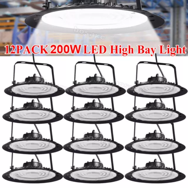 12 Pack 100W UFO Led High Bay Light Factory Warehouse Commercial Led Shop Lights