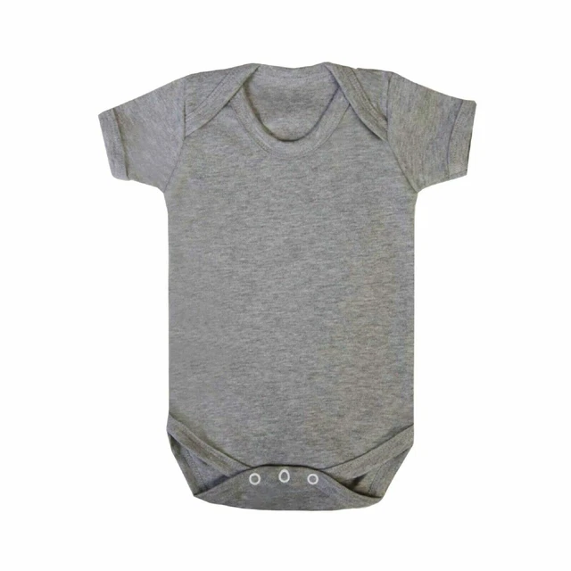 Baby Body GRAU Jungen Mädchen leer Babygrow Weste kurzärmelig UK Dusche Geschenk
