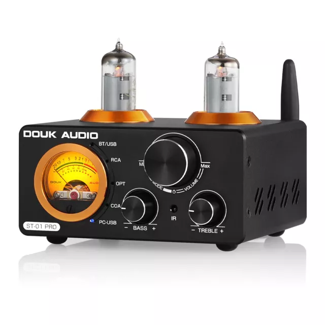 HiFi Bluetooth 5.0 Röhrenverstärker USB/COAX/OPT Stereo Audio Amp mit VU Meter