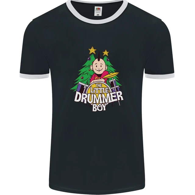 T-shirt ringer da uomo divertente Christmas the Little Drummer Boy fotol