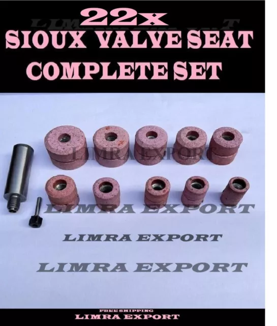 Sioux Valve Seat Grinding Wheels 12 Pcs Set With 6 Pcs Pilots + 2x Stone Holder