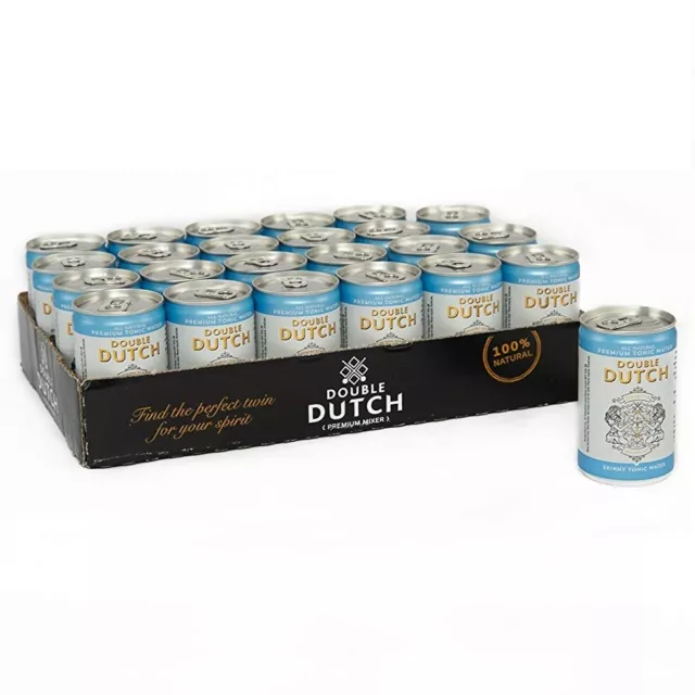 Slimline Tonic Water Double Dutch 24 x 150ml Carbonated Soft Drink DATED 12/21