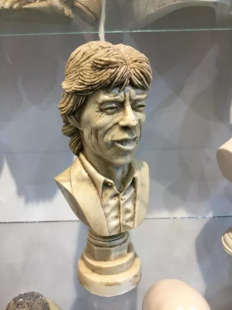 MICK JAGGER BUST -- Resin Figure Statue Sculpture The Rolling Stones lp cd dvd