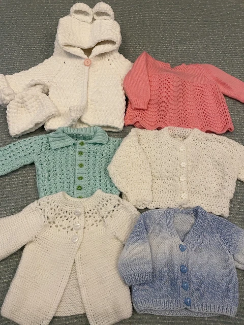 Baby Girls Cardigan Bundle Hand knitted 6-12 Months