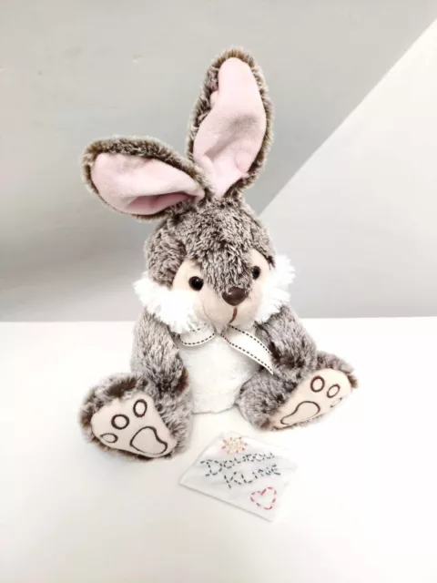 Peluche/Doudou Lapin Blanc Marron Oreilles Roses Noeud - Simba Toys Nicotoy
