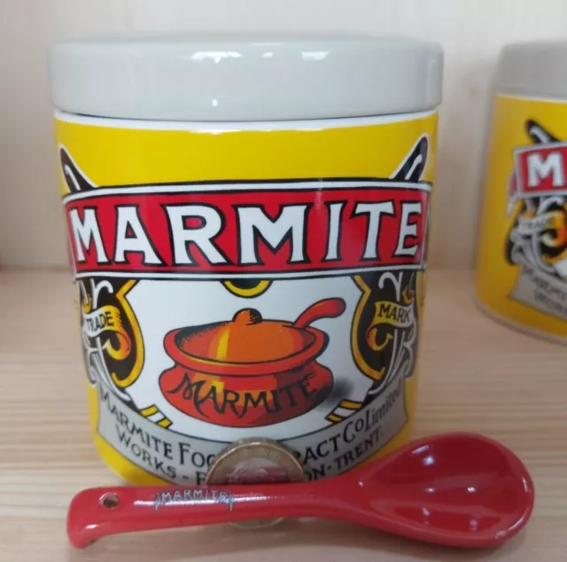 Marmite Ceramic Storage Jar With Lid Advertising Collectable Kitchen