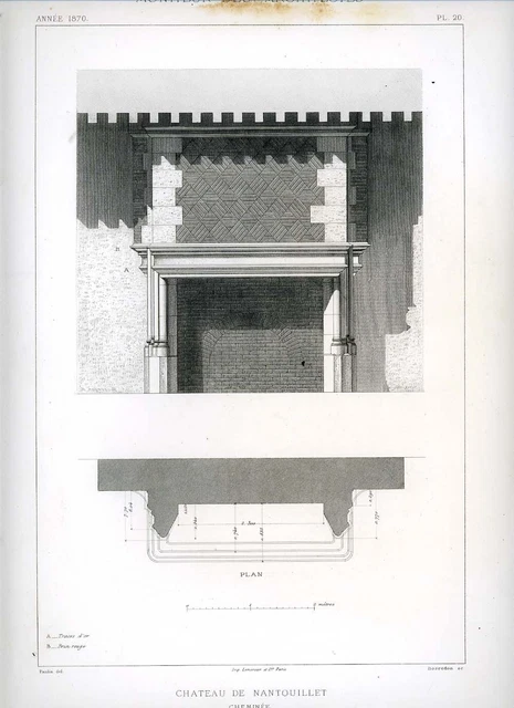 Gravure Ancienne XIXe Siècle : 'Environs De Juilly Prise De Nantouillet' (Seine-et-Marne) - Lithographie En Très Bon état