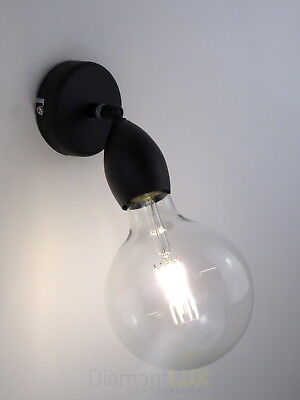 lampada da parete applique moderno nero per bagno specchio cucina lavanderia E27