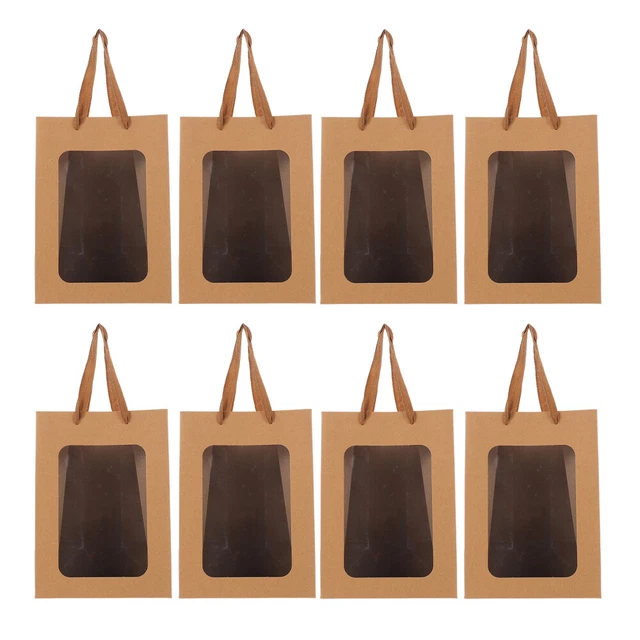 10 Pcs Window Gift Bag Kraft Paper Bridesmaid Black Bags Gifts