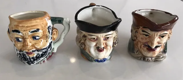 Lot of 3 Vintage Toby Pirate Head Mugs Made in Occupied Japan 1950s (3)