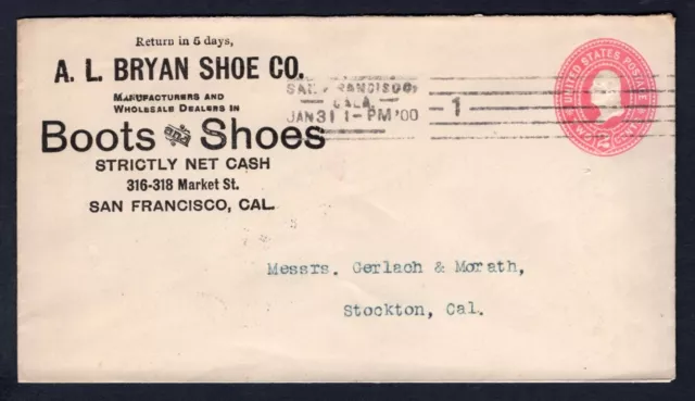 USA San Francisco Ca 1900 Bryan Shoe Co ILLUSTRATED Advertising Cover