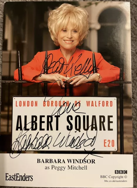 BBC EastEnders Peggy Mitchell Hand Signed Cast Card Barbara Windsor Autograph