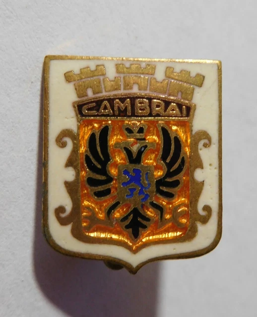 Broche Ancienne émaillée - Blason De La Ville D'Orléans - Cuivre - Bleu Et Blanc - Très Bon état