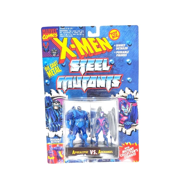 X-Men Steel Mutants Apocalypse vs Archangel Die Cast Poseable Figures Toy Biz