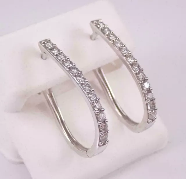 Boucles d'oreilles créoles de mariage simulées en diamant rond de 1,25 ct...