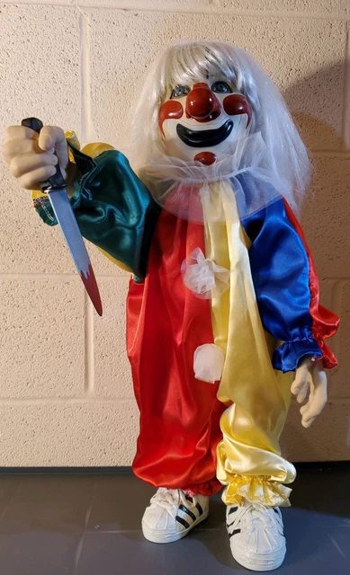 Halloween Young Michael Myers Clown Doll with Knife Spencers 24" Rehauled suit