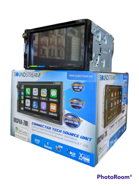 Soundstream Vrcpaa-7Dr 7 Inch Apple Carplay Double Din, Android Auto Car Stereo