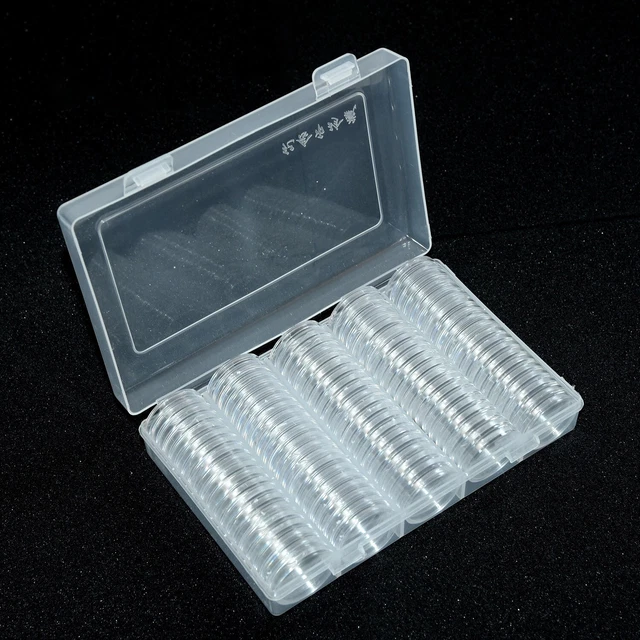 Capsules de stockage de pièces rondes de qualité supérieure 100 pièces compr