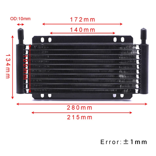 US Car 11 Row Rapid Cool Automatic Transmission Oil Cooler Set Black