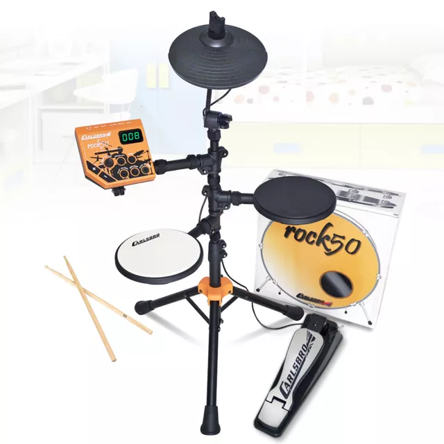 Electronic Drum Kit PlaySet Toy Kid Beat Musical Microphone Pedal  Drumsticks Kit