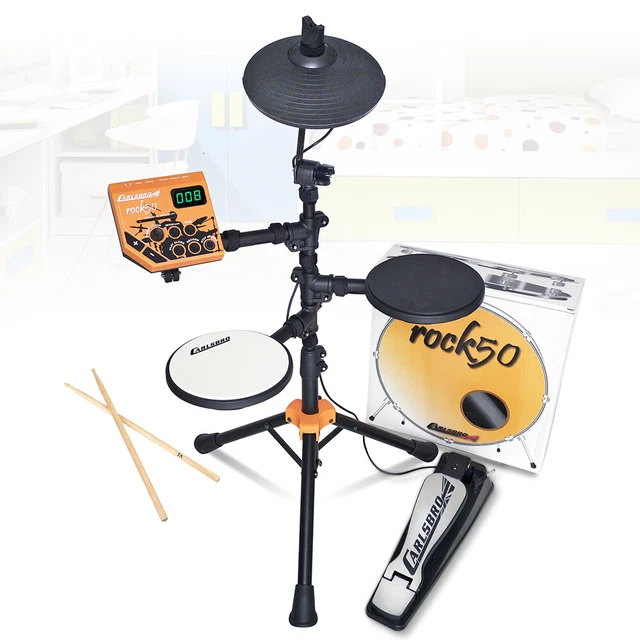 Carlsbro Electronic Drum Kit Set, Silent Pads for Kids Practice Learning