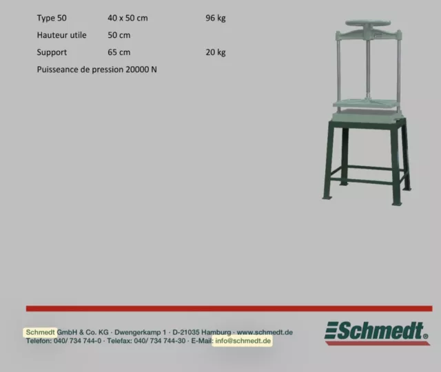 Presse Sur Banc Schmedt Type 50