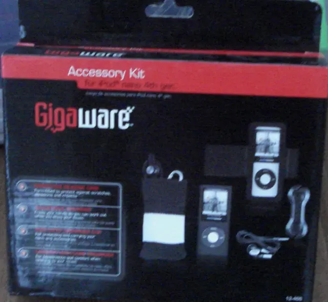 Gigaware Accessory Kit - Black - For iPod nano 4th Generation - BRAND NEW IN BOX