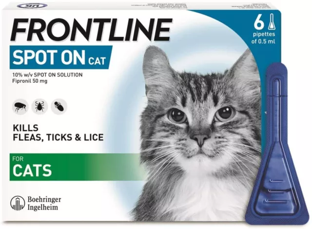 Frontline Spot On Cat Flea Tick Lice Treatment - 1,2,3,4 & 6 Pipettes AVM-GSL