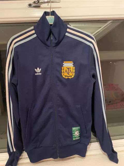 1986 Argentina 'Hand Of God' Maradona Adidas Originals Tracksuit Top. Size Small