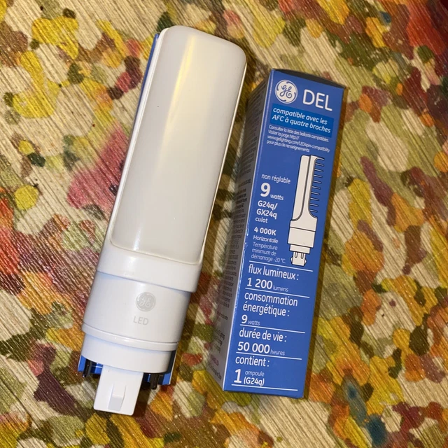 2 New GENERAL ELECTRIC LED9G24Q H/840 9 Watt 4000k 1200 Lumens 4 Pin LED LAMP