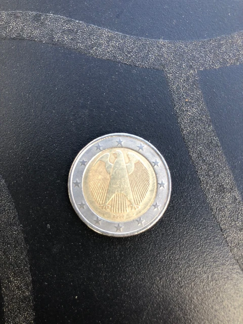 Pièce de 2 euro rare Allemagne Aigle fédéral lettre D 2002