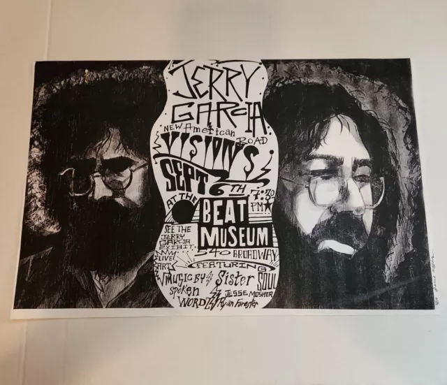 Jerry García Exhibit Poster Beat Museum Sept 6 New American Road Visions Music