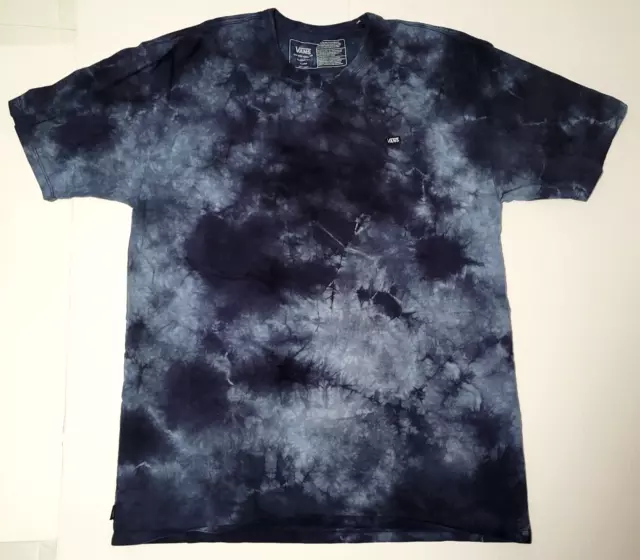 Vans Off The Wall Men’s Classic Fit Tie Dye Blue Short Sleeve T-Shirt XL