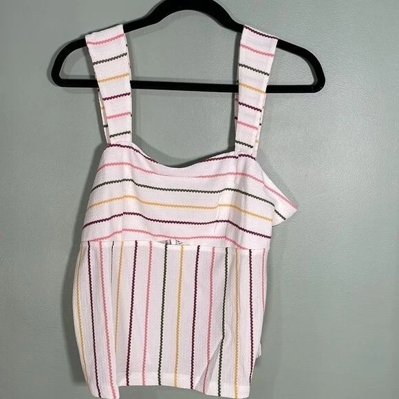 𝅺Walter Baker Elodie Top Cropped White with stripes size XL