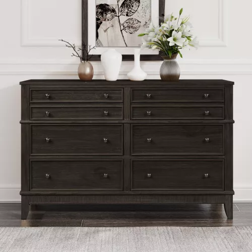 6 Drawer Dresser Solid Wood Chest of Drawers Large Storage Cabinets for Bedroom