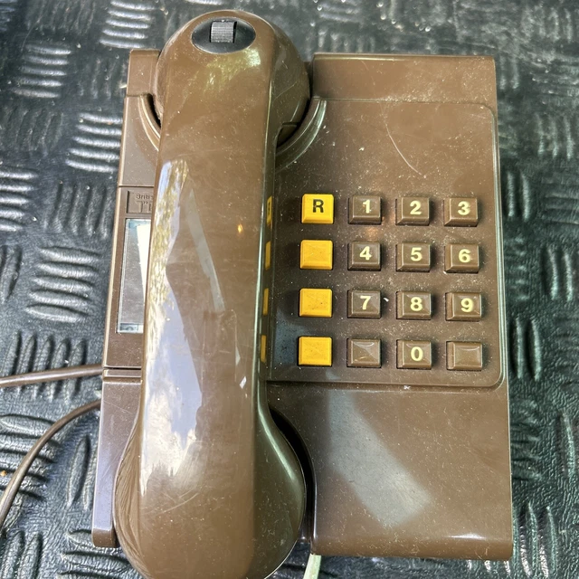 Vintage BT/GPO Ambassador Plus Push button Telephone 8202R Brown Volume Control