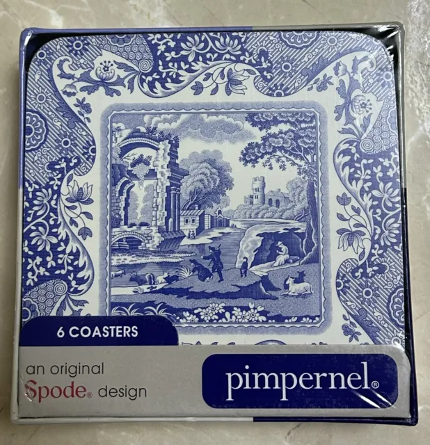 *BNWT* Spode Pimpernel Blue Italian Set 6 Coasters 10.5 x 10.5cm Imari Oriental