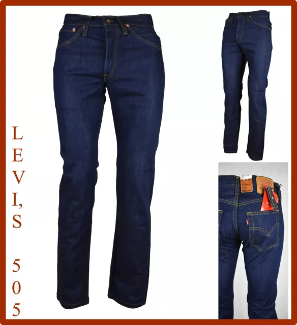 levi's 505 jeans levis da uomo slim fit pantaloni vita alta gamba dritta w28 w29