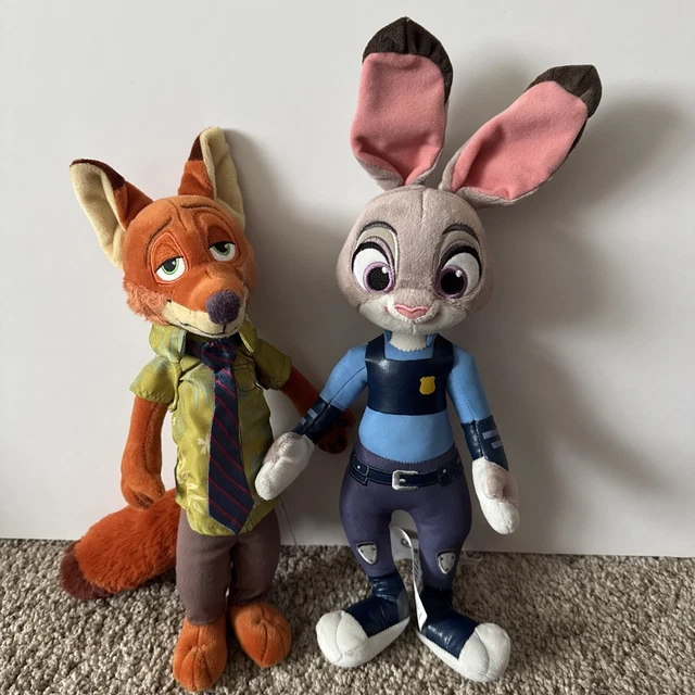 DISNEY STORE ZOOTOPIA / Zootropolis Plush Nick Wilde & Judy Hopps Soft ...