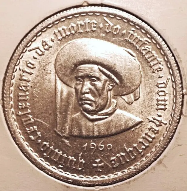 Portugal 5 escudos 1960 coin (SILVER! UNC! Superb!)