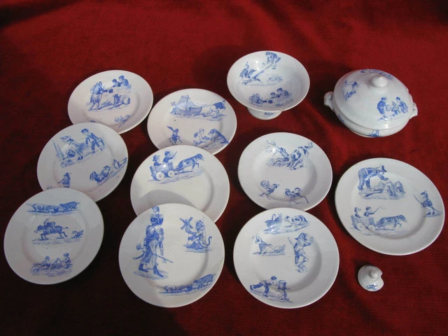 Dînette Miniature En Faïence Décorée – Jouet Ancien Pour Poupée – Époque Vintage