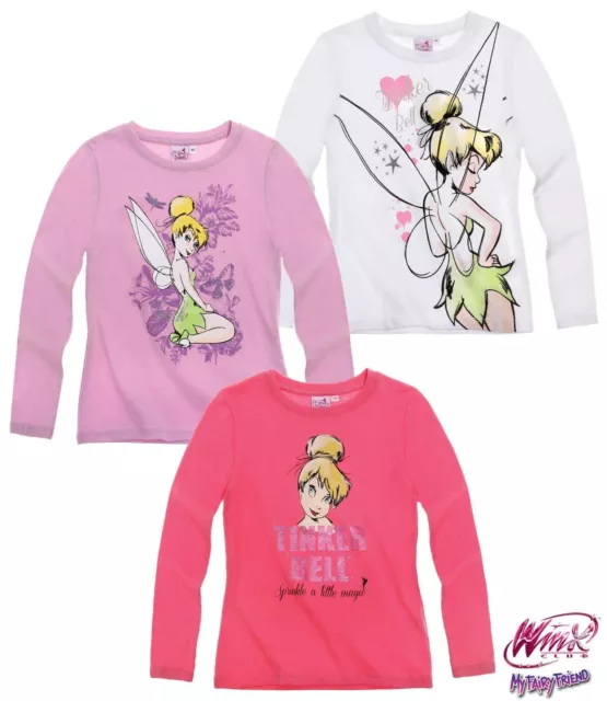 Pulli Pullover Langarmshirt Tinker Bell lila pink weiß 98 104 110 116 128 #162