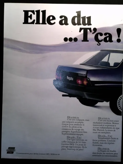 1984 Fiat Regata Double Page Original Paper Pub Advert