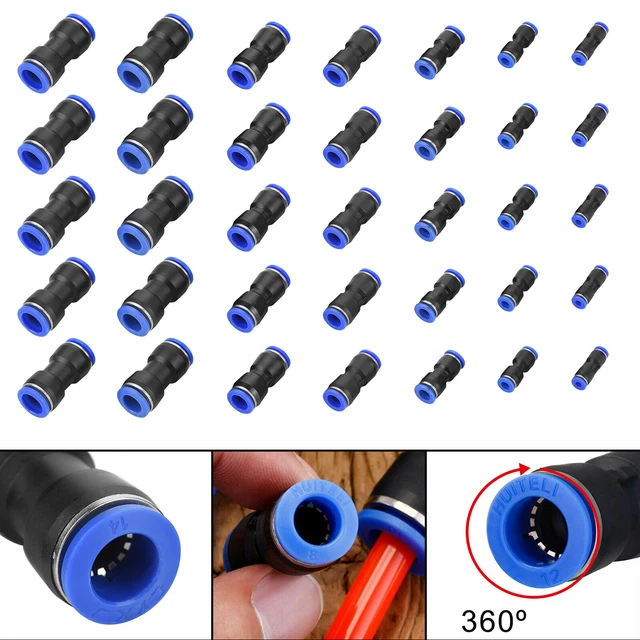 Connettori a spinta dritta rapidi 35 pz 4/6/8/10/12/14/16 mm Air Line pneumatici OW