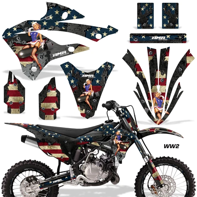 Dirt Bike Decalcomania Grafica W # Adesivo Per Kawasaki KX85 & KX112- 22 -up WW2