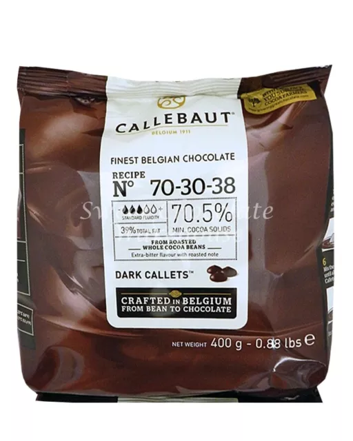 Callebaut Dark Chocolate Belgian Couverture Callets 70-30-38 400g Crafted in ...