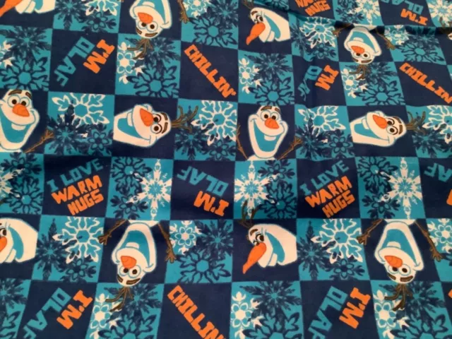 Fabric Disney Olaf Chillin Frozen By the yard x 42" new cotton flannel Springs